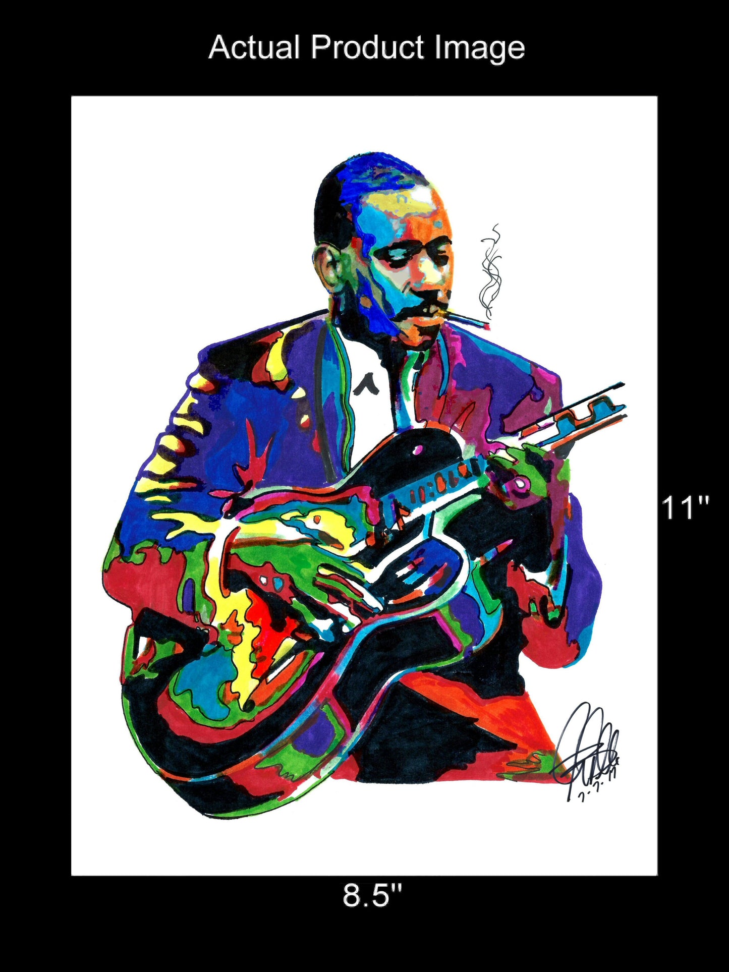 Wes Montgomery Guitar Music Poster Print Wall Art 8.5x11