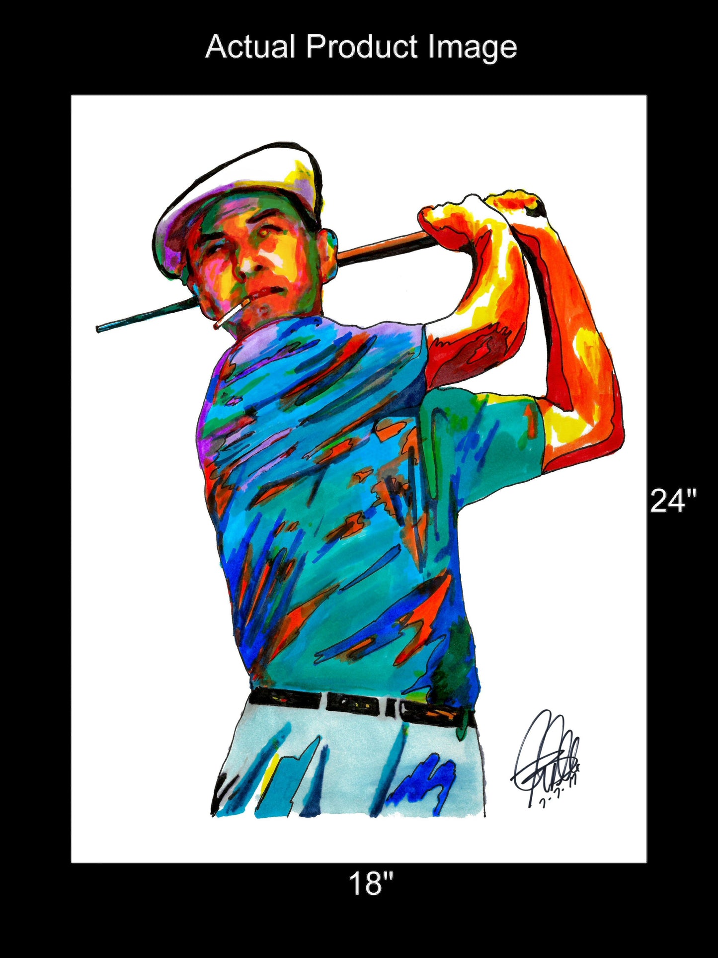 Ben Hogan Golf Sports Poster Print Wall Art 18x24