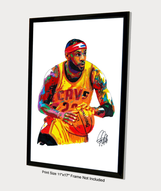 LeBron James Cleveland Cavaliers Sports Basketball Poster Print Wall Art 11x17