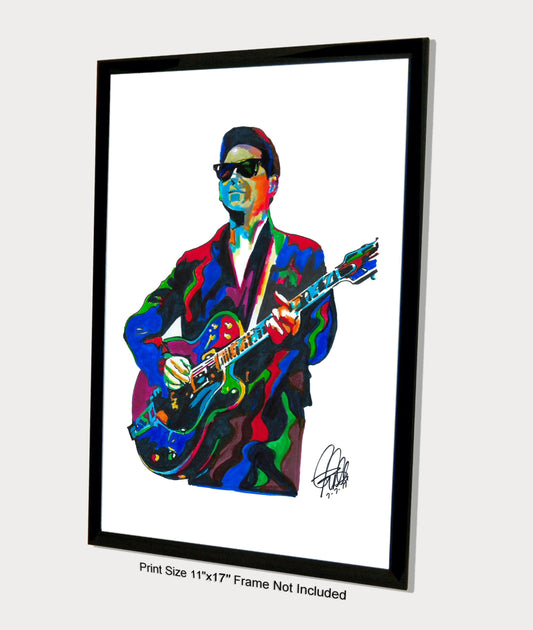 Roy Orbison Singer Guitar Rockabilly Music Poster Print Wall Art 11x17