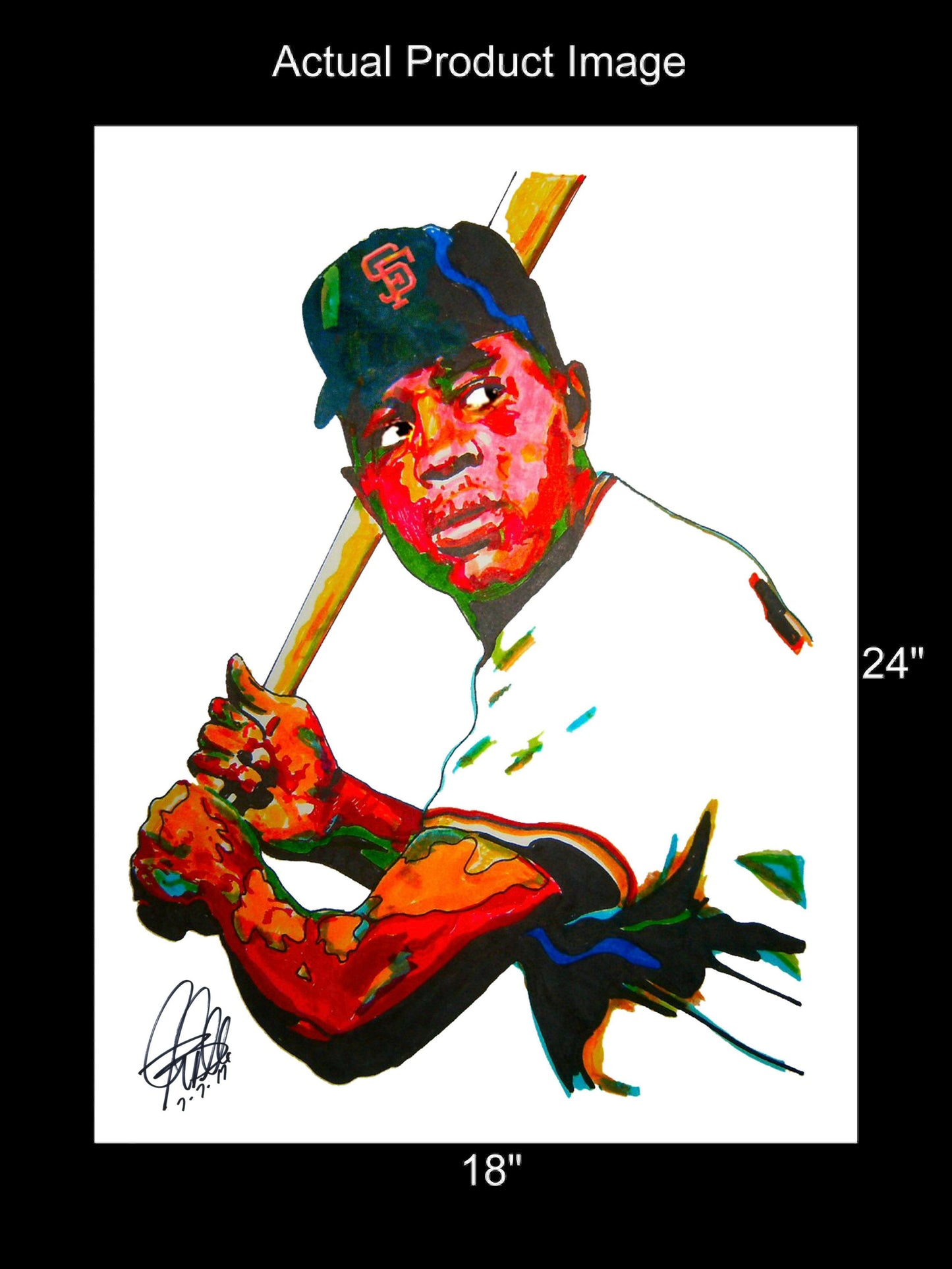 Willie Mays San Francisco Giants Sports Poster Print Wall Art 18x24