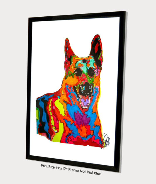 German Shepherd Pet Dog Poster Print Wall Art 11x17