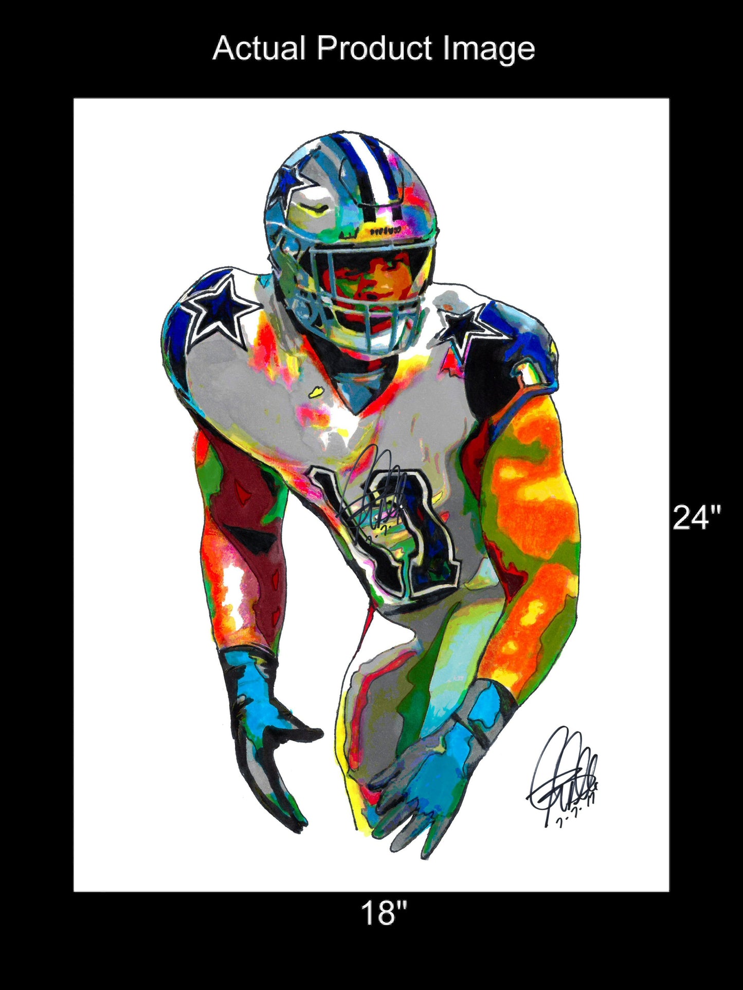 Micah Parsons Dallas Cowboys LB Football Sports Print Poster Wall Art 18x24