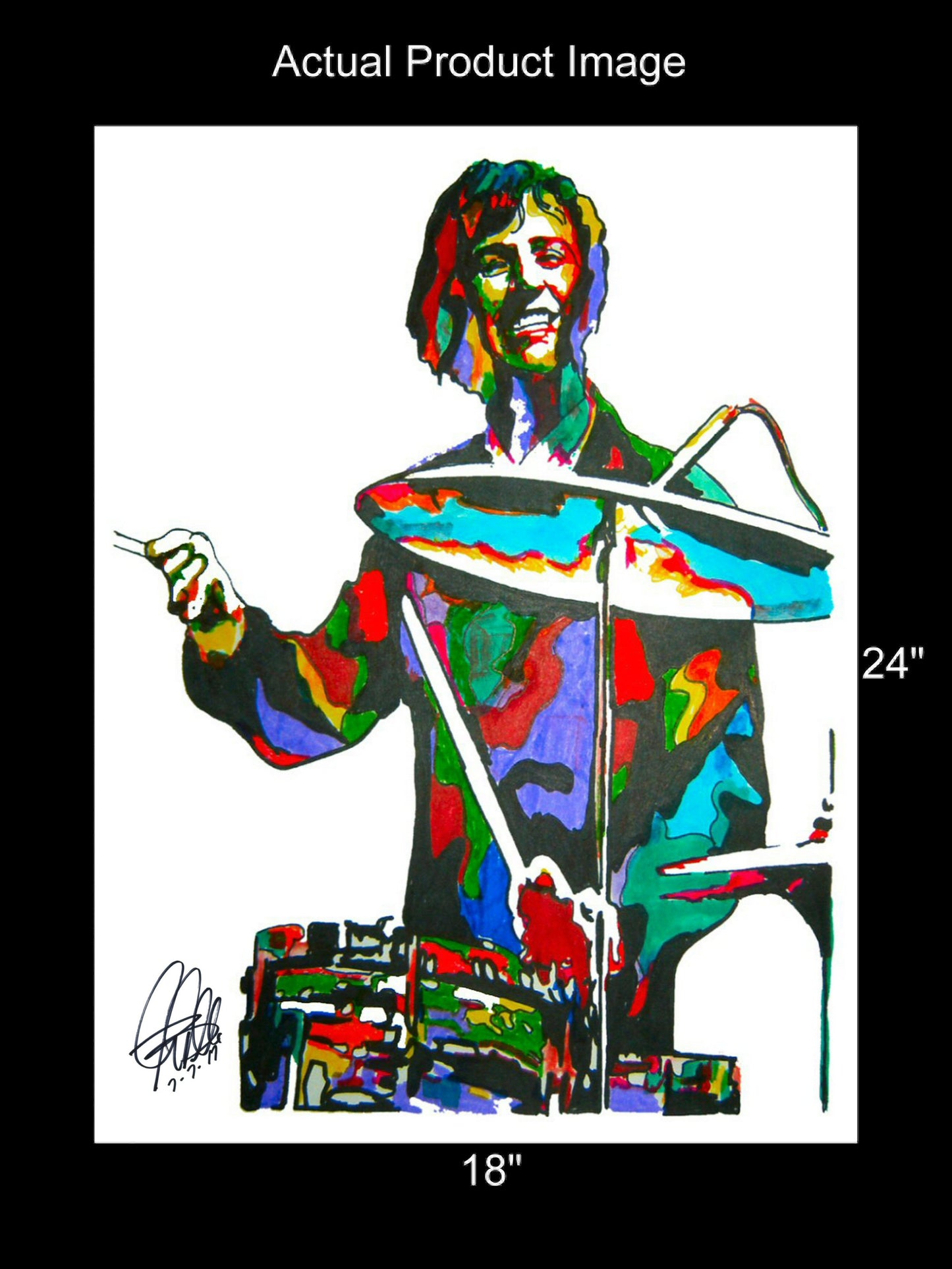 Ringo Starr The Beatles Drums Rock Music Poster Print Wall Art 18x24