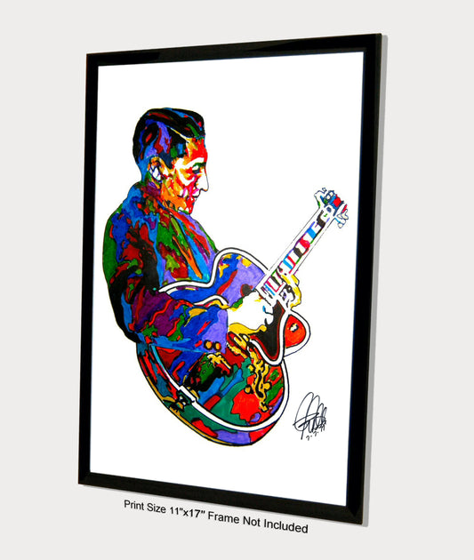 Scotty Moore Guitar Rockabilly Rock & Roll Music Poster Print Wall Art 11x17