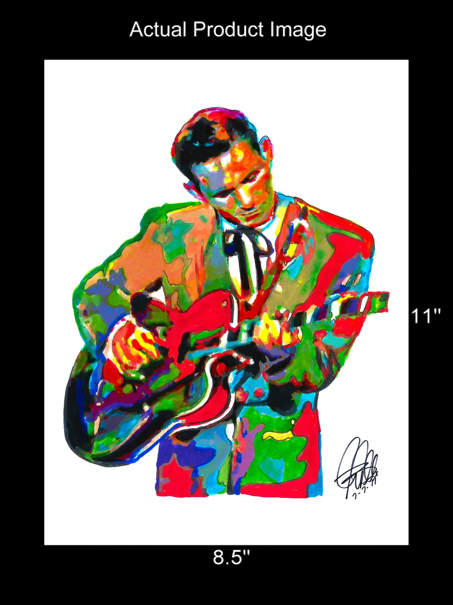 Chet Atkins Guitar Rockabilly Country Music Poster Print Wall Art 8.5x11