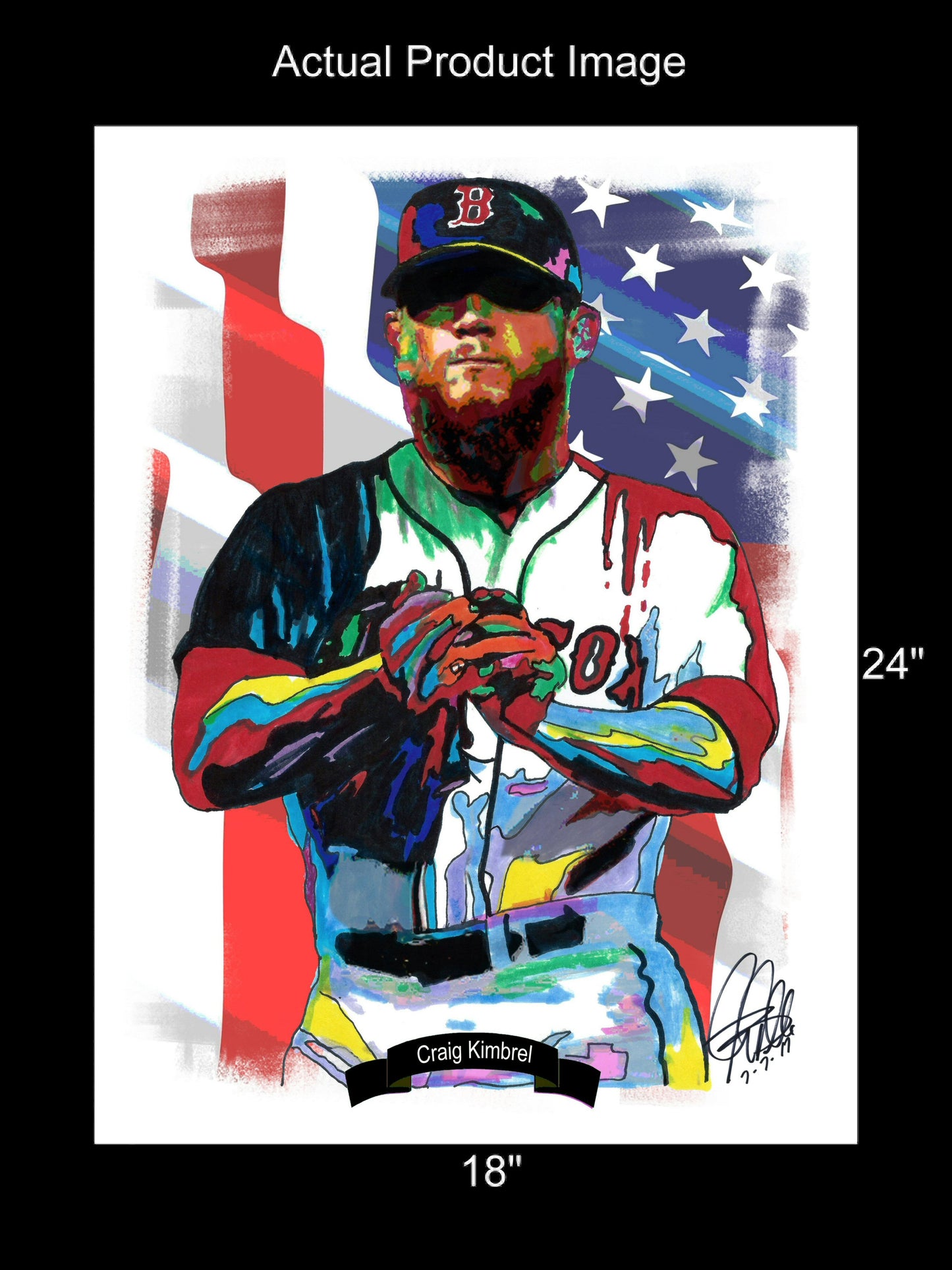 Craig Kimbrel Boston Red Sox Baseball Print Poster Wall Art 18x24