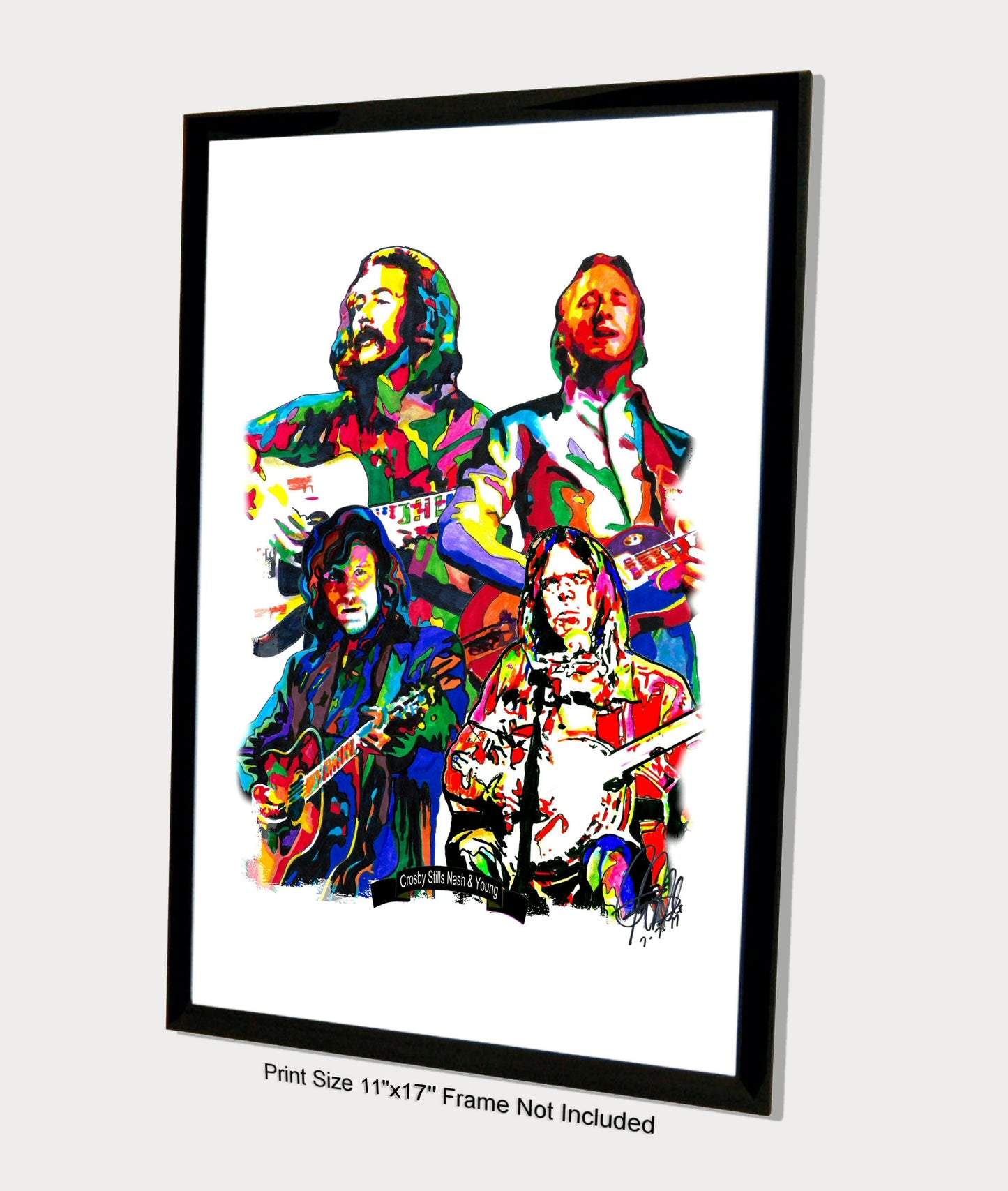 Crosby Stills Nash & Young Folk Rock Music Print Poster Wall Art 11x17