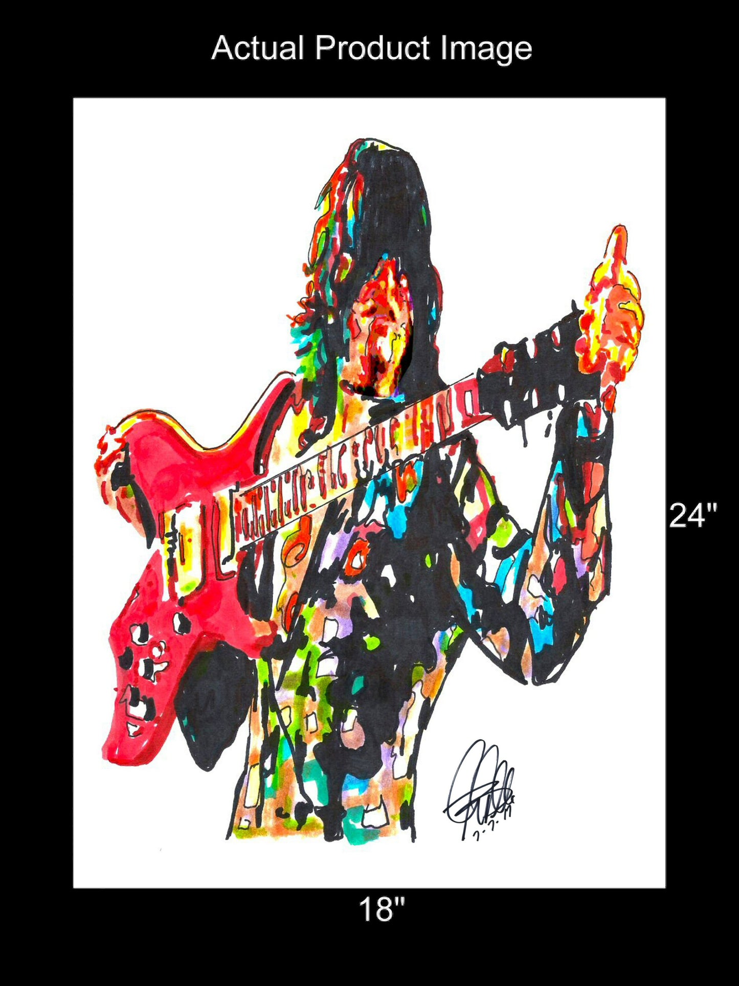 Joe Perry Aerosmith Guitar Hard Rock Music Poster Print Wall Art 18x24