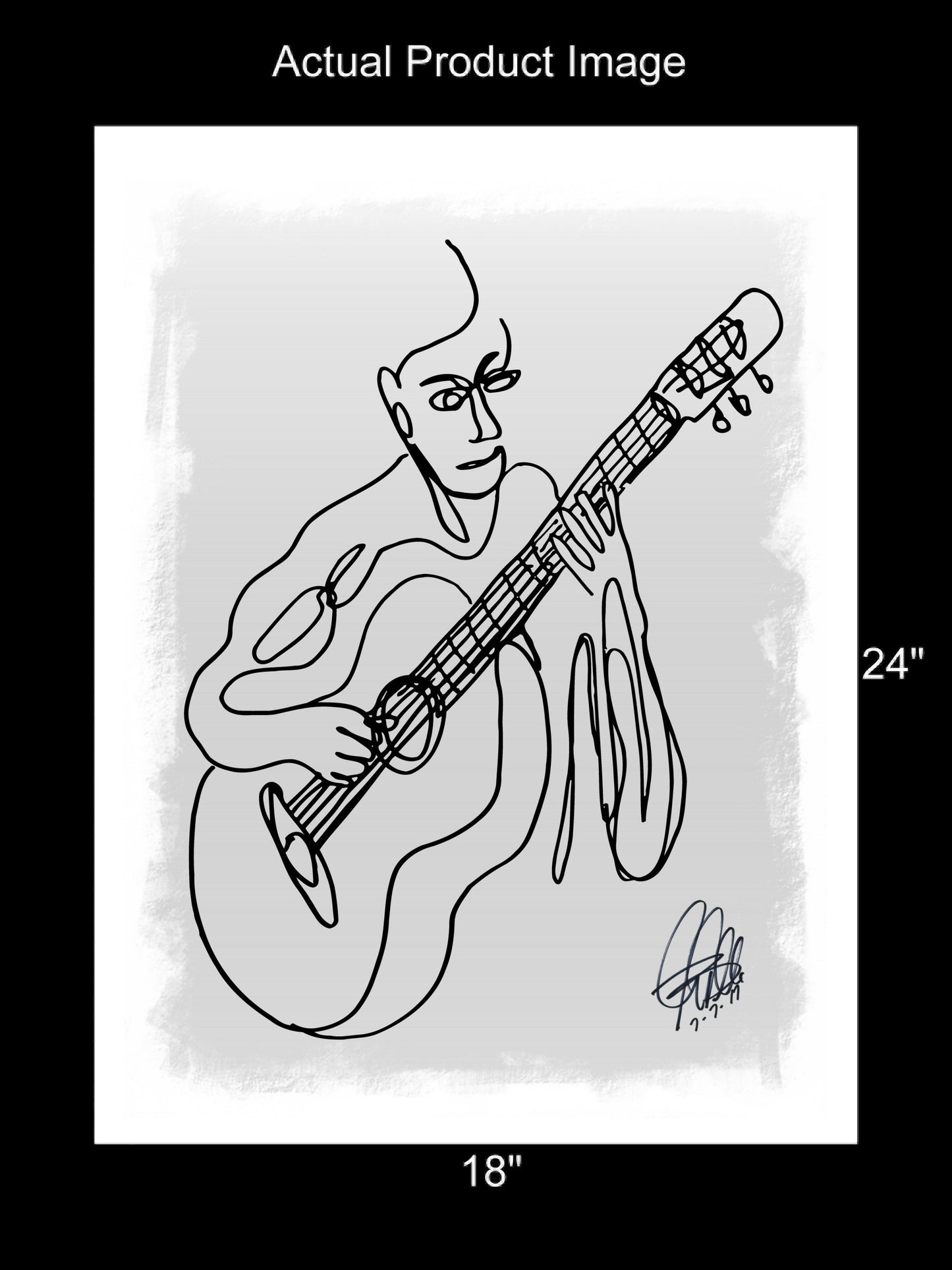 Classical Guitar Performer Music Poster Print Wall Art 18x24