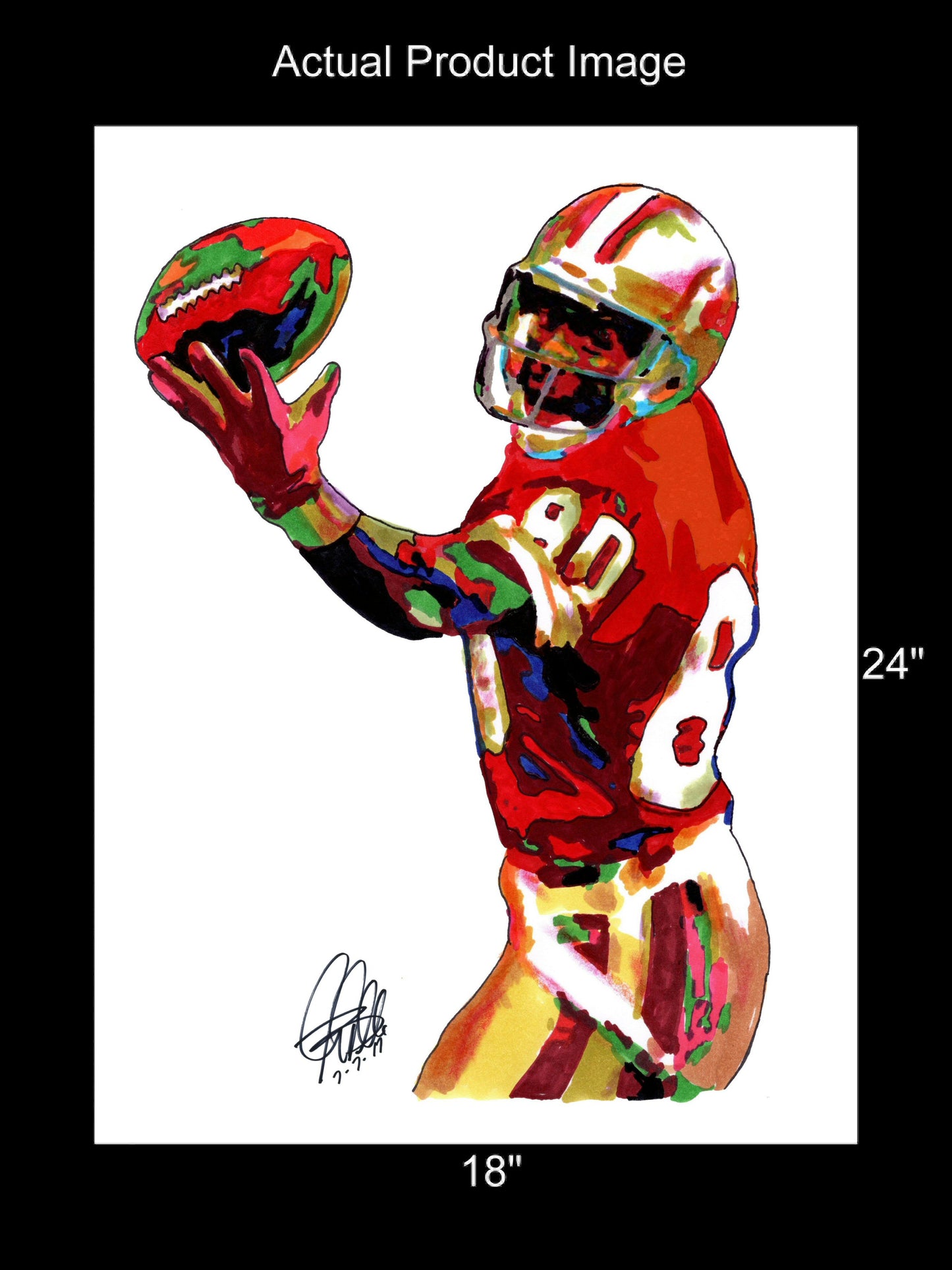 Jerry Rice San Francisco 49ers Football Sports Poster Print Wall Art 18x24