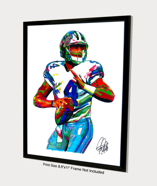 Dak Prescott Dallas Cowboys Football Poster Print Art 8.5x11