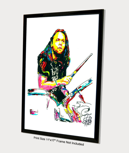 Lars Ulrich Metallica Drums Heavy Metal Music Poster Print Wall Art 11x17