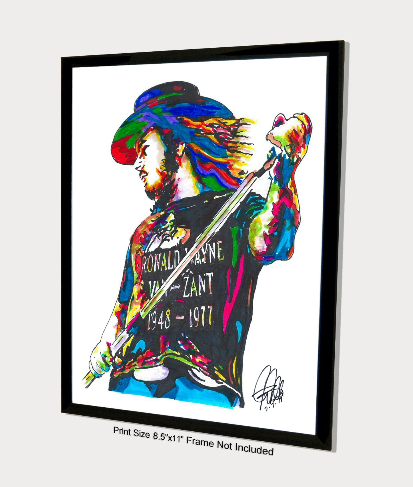 Ronnie Van Zant Lynyrd Skynyrd Southern Rock Music Poster Print Wall Art 8.5x11