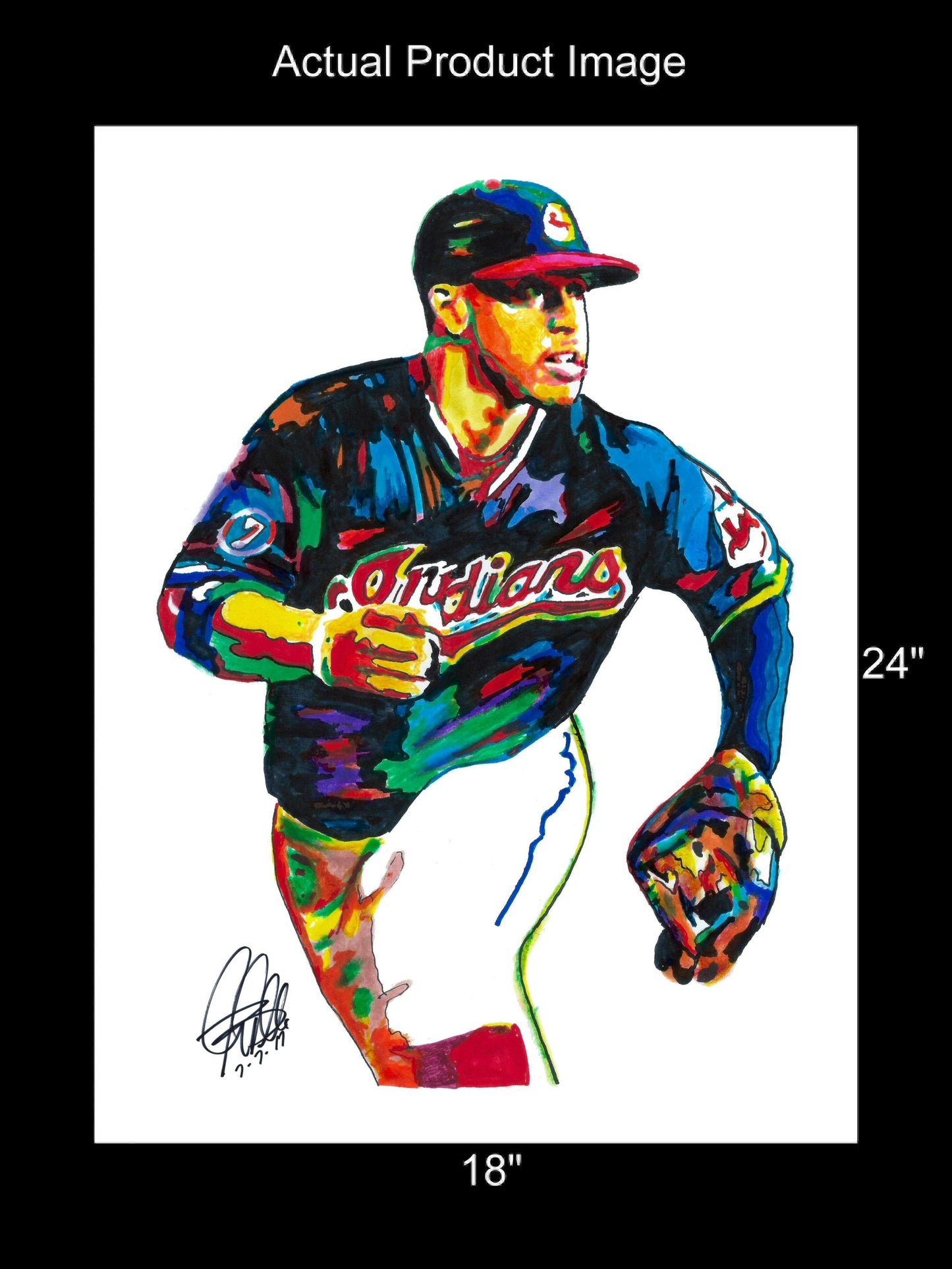 Francisco Lindor Cleveland Indians Baseball Sports Poster Print Wall Art 18x24