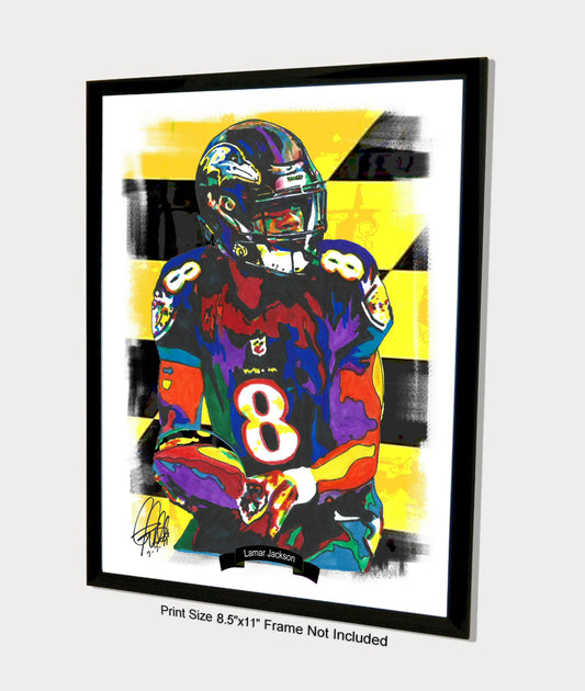 Lamar Jackson Baltimore Ravens Football Sports Print Poster Wall Art 8.5x11