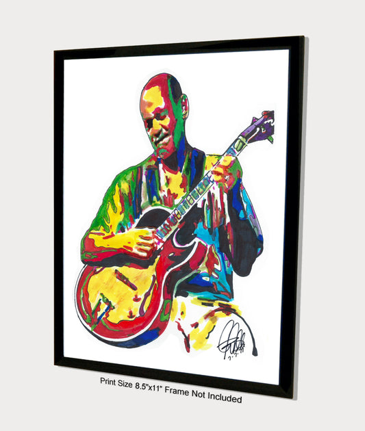 Joe Pass Virtuoso Jazz Guitar Composer Music Poster Print Wall Art 8.5x11