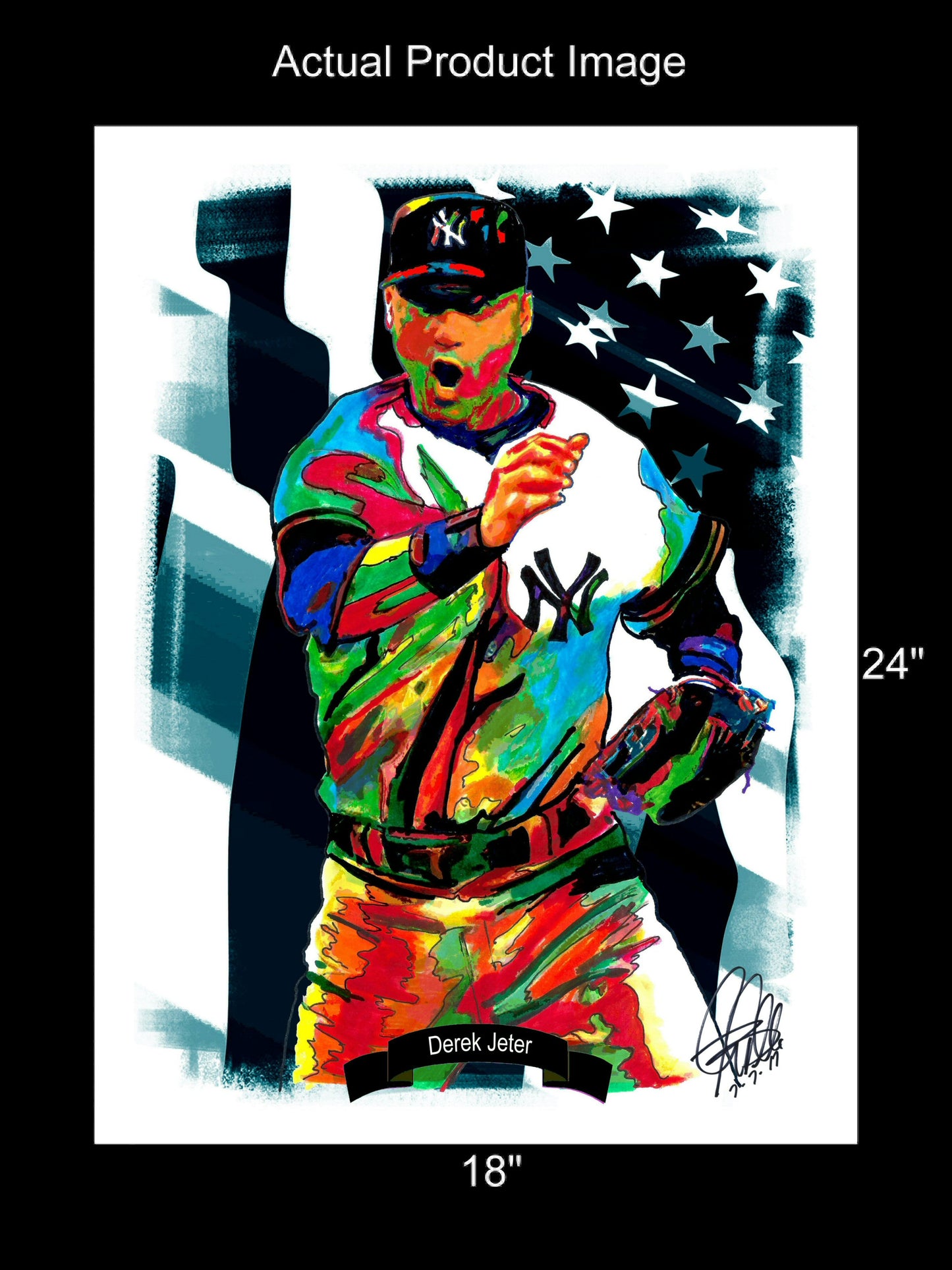 Derek Jeter New York Yankees Baseball Sports Poster Print Wall Art 18x24