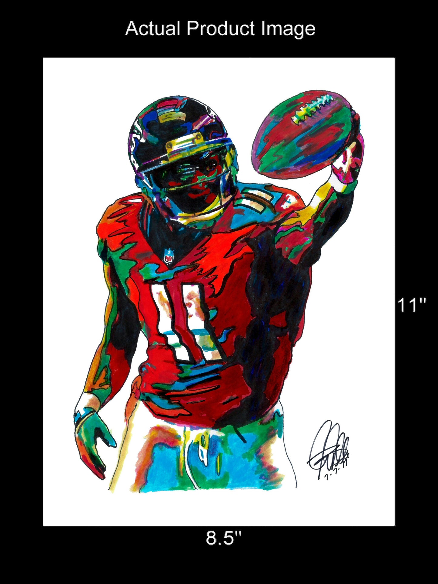 Julio Jones Atlanta Falcons Football Poster Print Wall Art 8.5x11