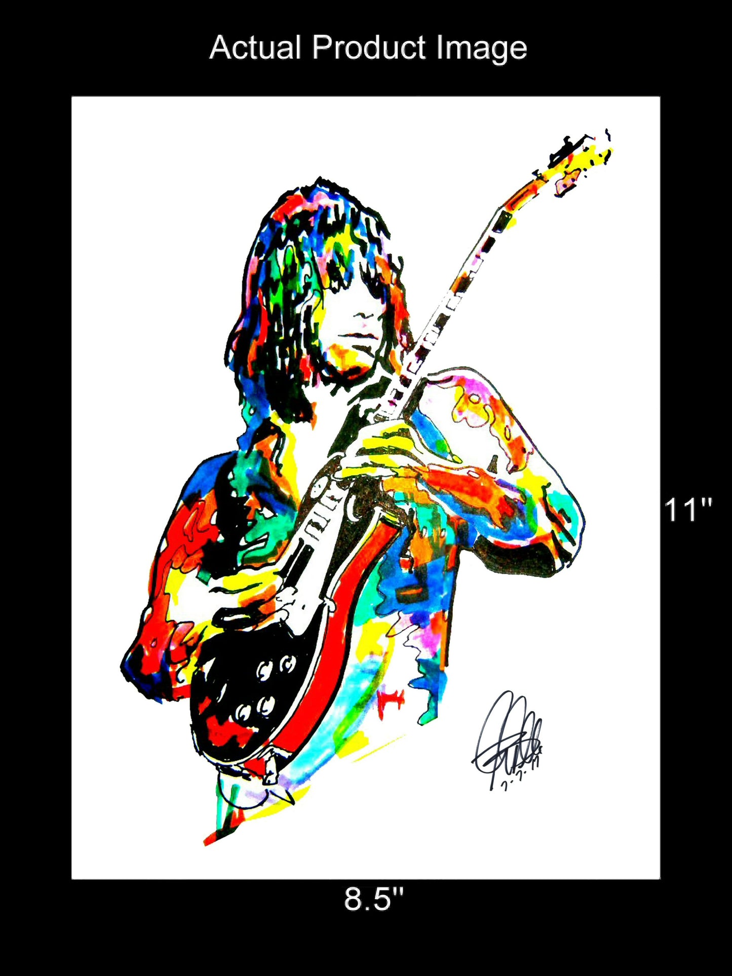 Jeff Beck Guitar Rock Music Poster Print Wall Art 8.5x11