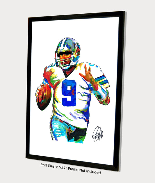 Tony Romo Dallas Cowboys Football Poster Print Wall Art 11x17