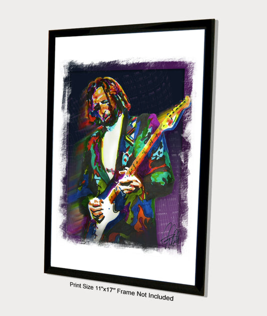 Eric Clapton Singer Guitar Blues Rock Music Poster Print Wall Art 11x17