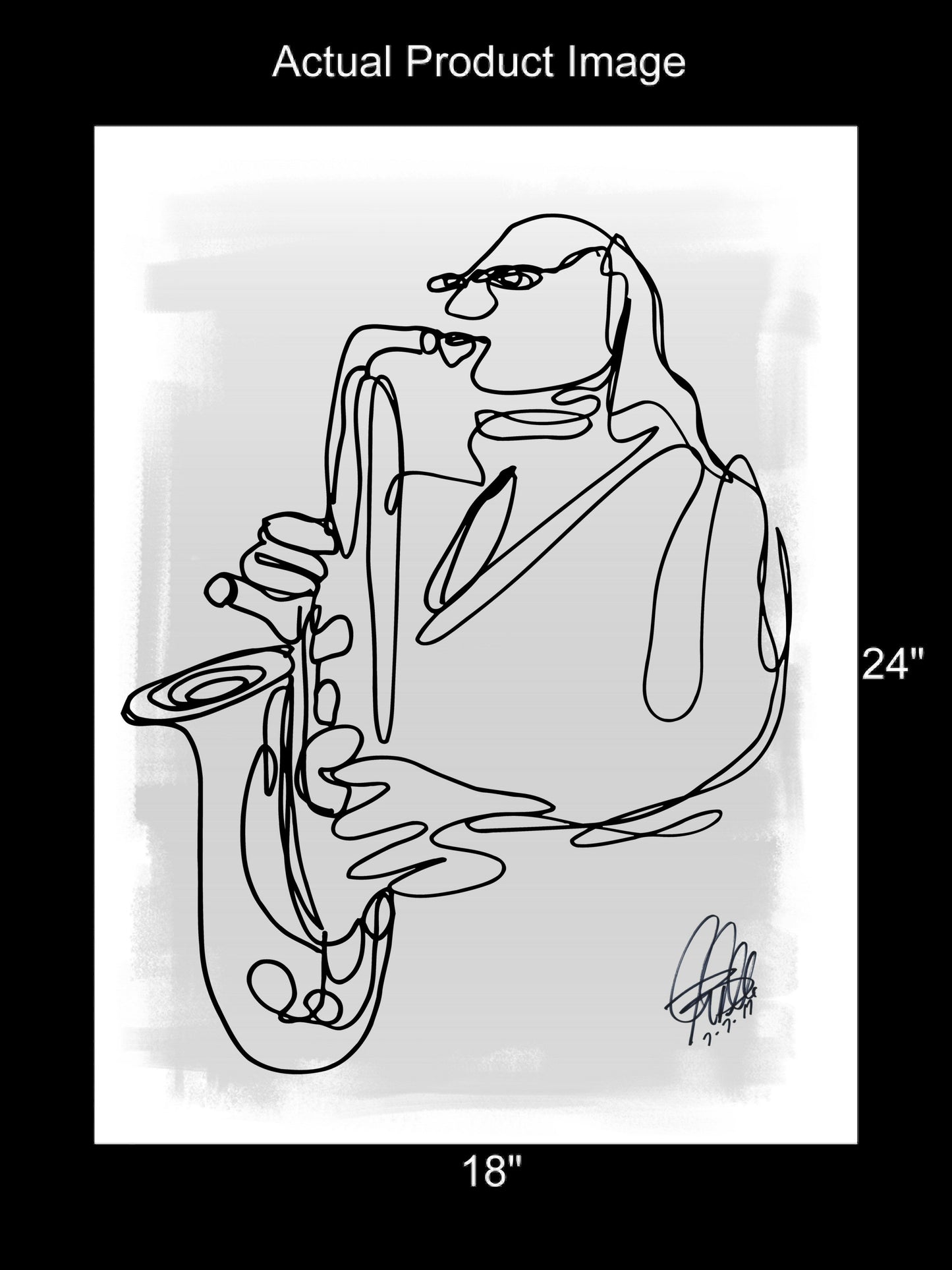 Saxophone Blues Sax Player Music Poster Print Wall Art 18x24