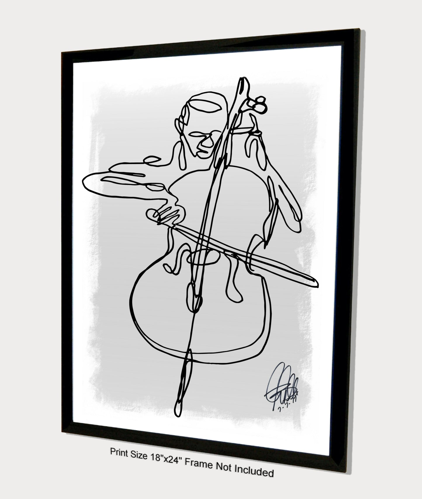 Cello Player Classical String Instrument Music Poster Print Wall Art 18x24