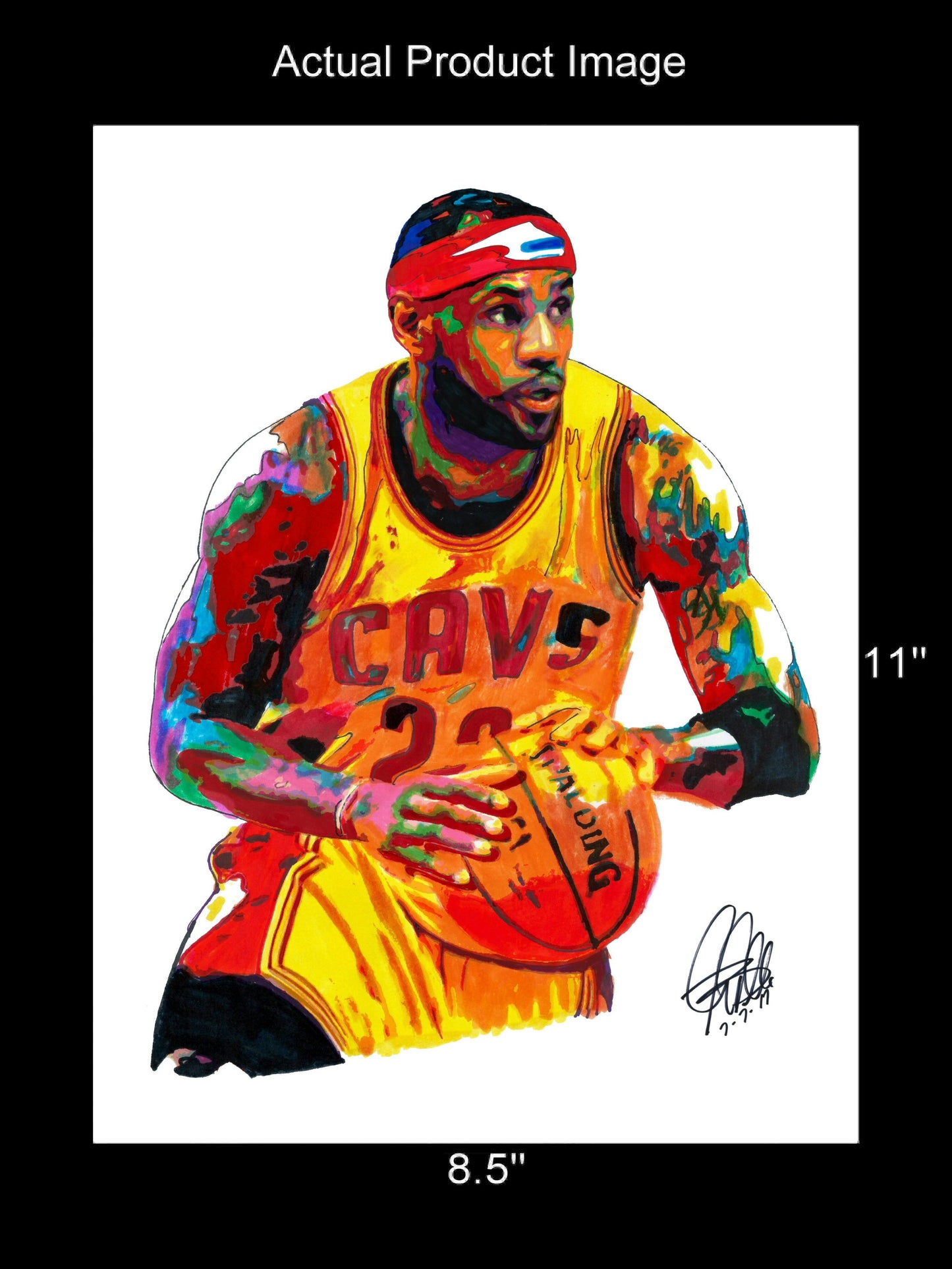 LeBron James Cleveland Cavaliers Sports Basketball Poster Print Wall Art 8.5x11