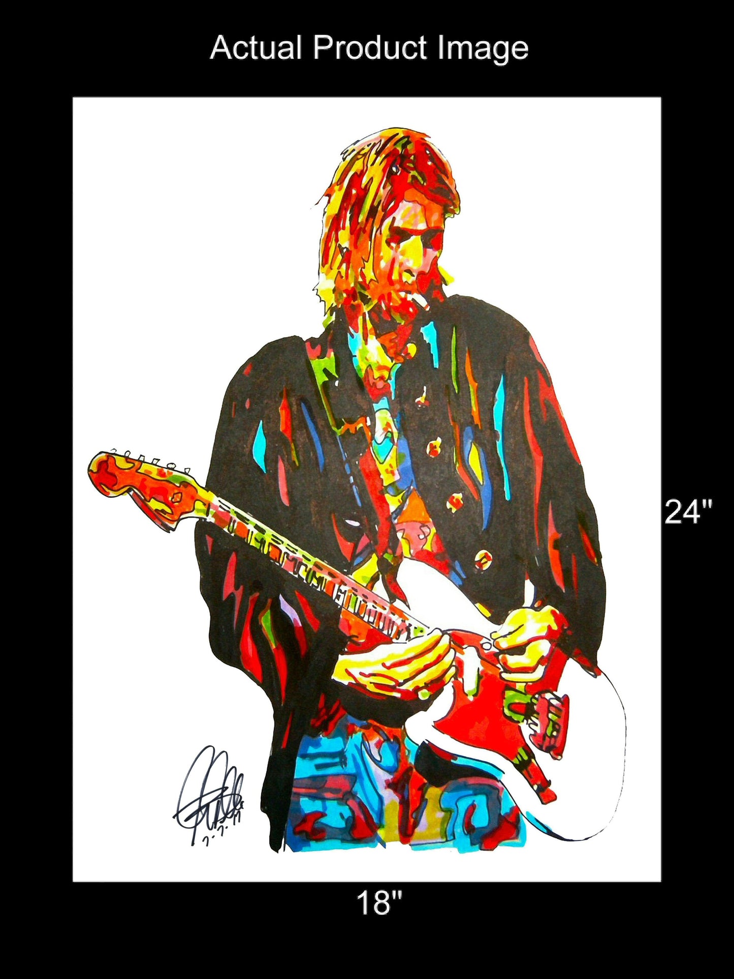 Kurt Cobain Nirvana Grunge Rock Music Poster Print Wall Art 18x24