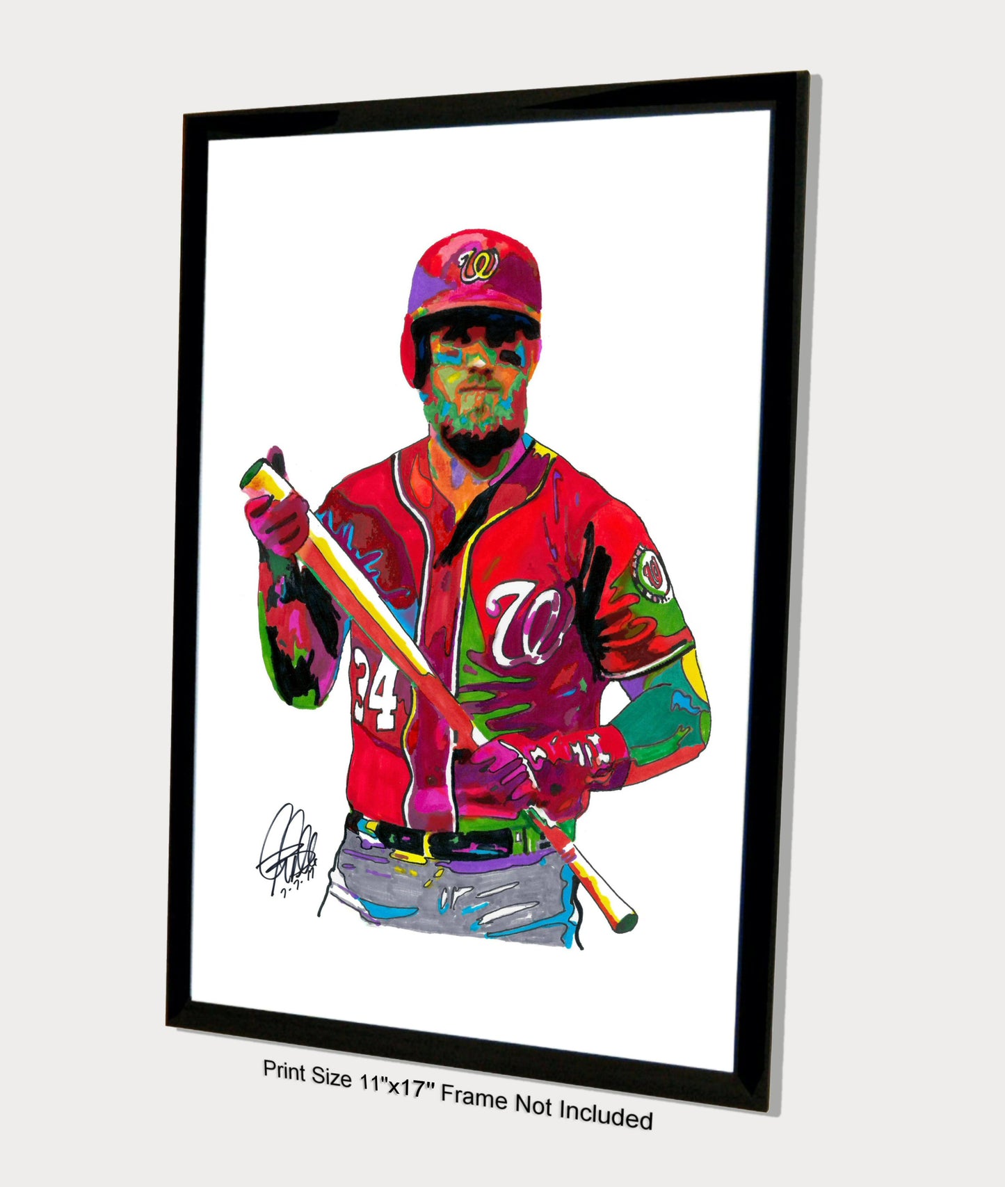 Bryce Harper Washington Nationals Sports Poster Print Wall Art 11x17