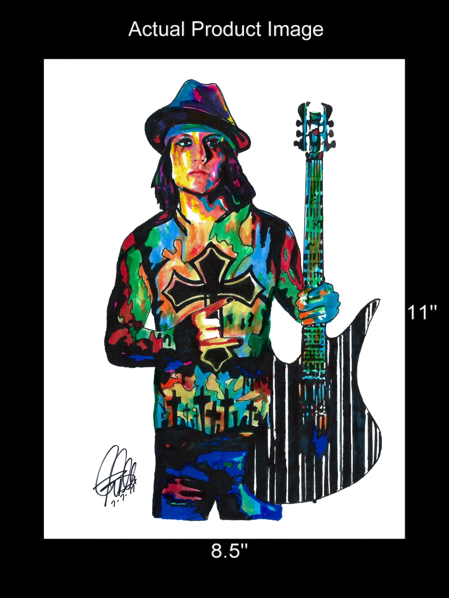 Synyster Gates Avenged Sevenfold Guitar Music Print Poster Wall Art 8.5x11