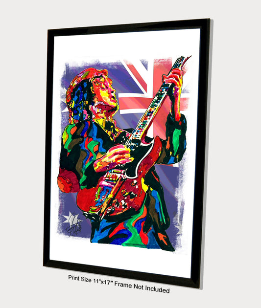 Angus Young ACDC Guitar Blues Hard Rock Music Poster Print Wall Art 11x17