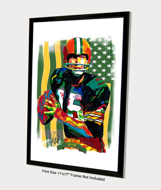 Bart Starr Green Bay Packers Football Poster Print Art 11x17