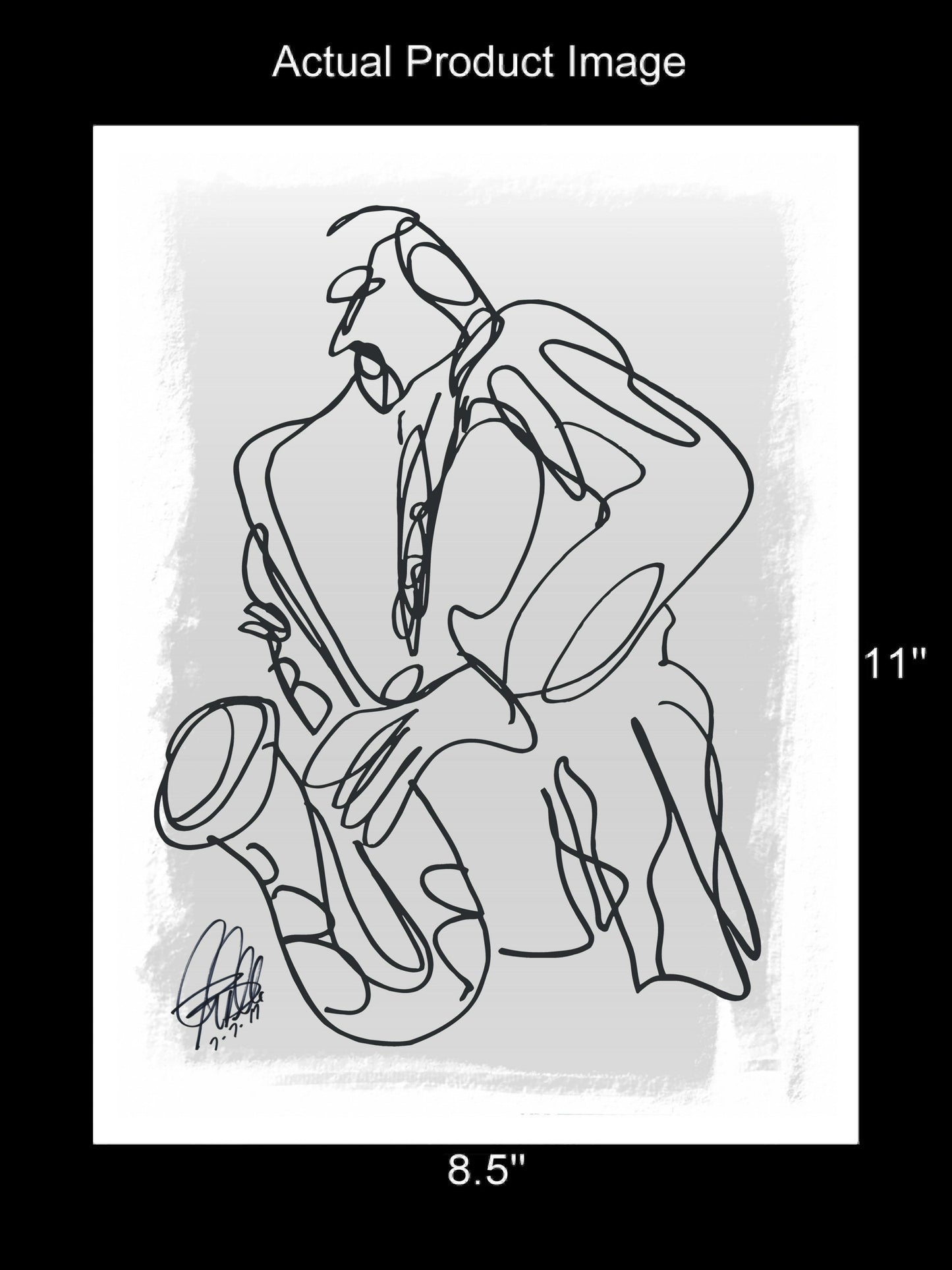 Saxophone Sax Player Music Poster Print Wall Art 8.5x11