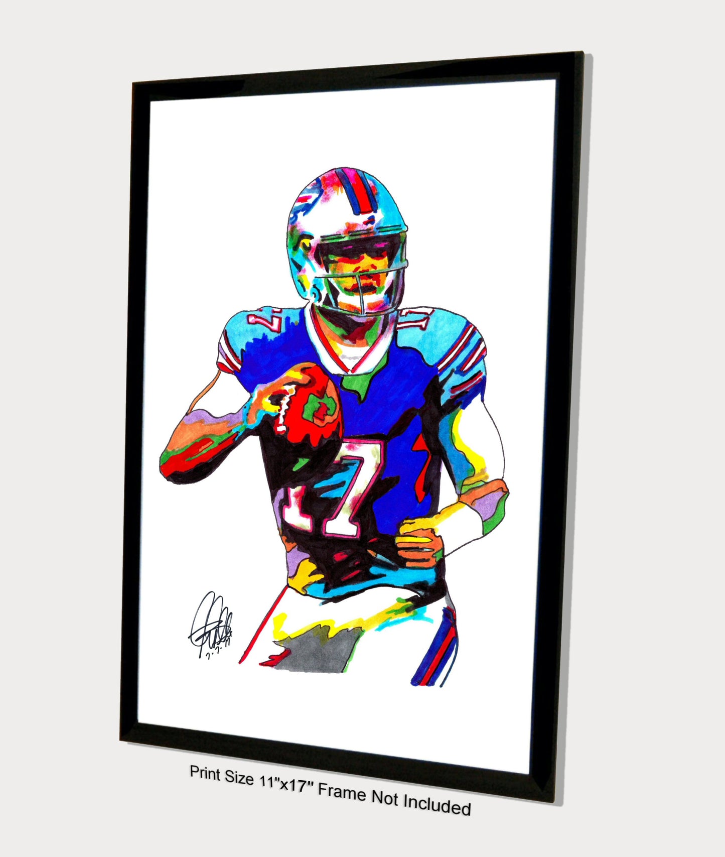 Josh Allen Buffalo Bills Sports Football Poster Print Wall Art 11x17