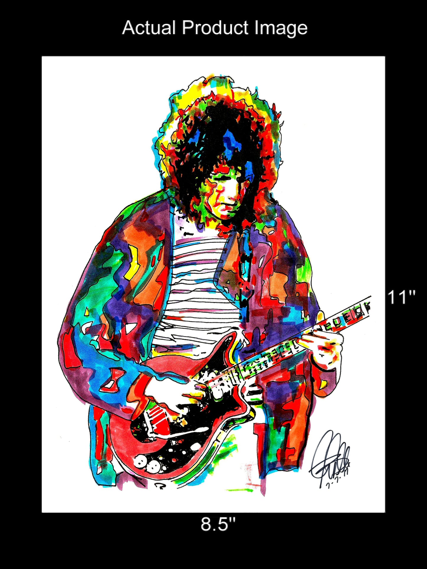 Brian May Queen Guitar Rock Music Poster Print Wall Art 8.5x11