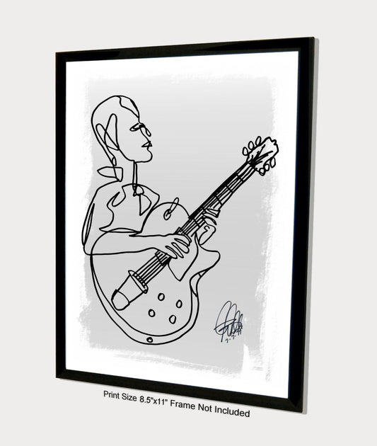 Jazz Bebop Guitar Player Music Poster Print Wall Art 8.5x11