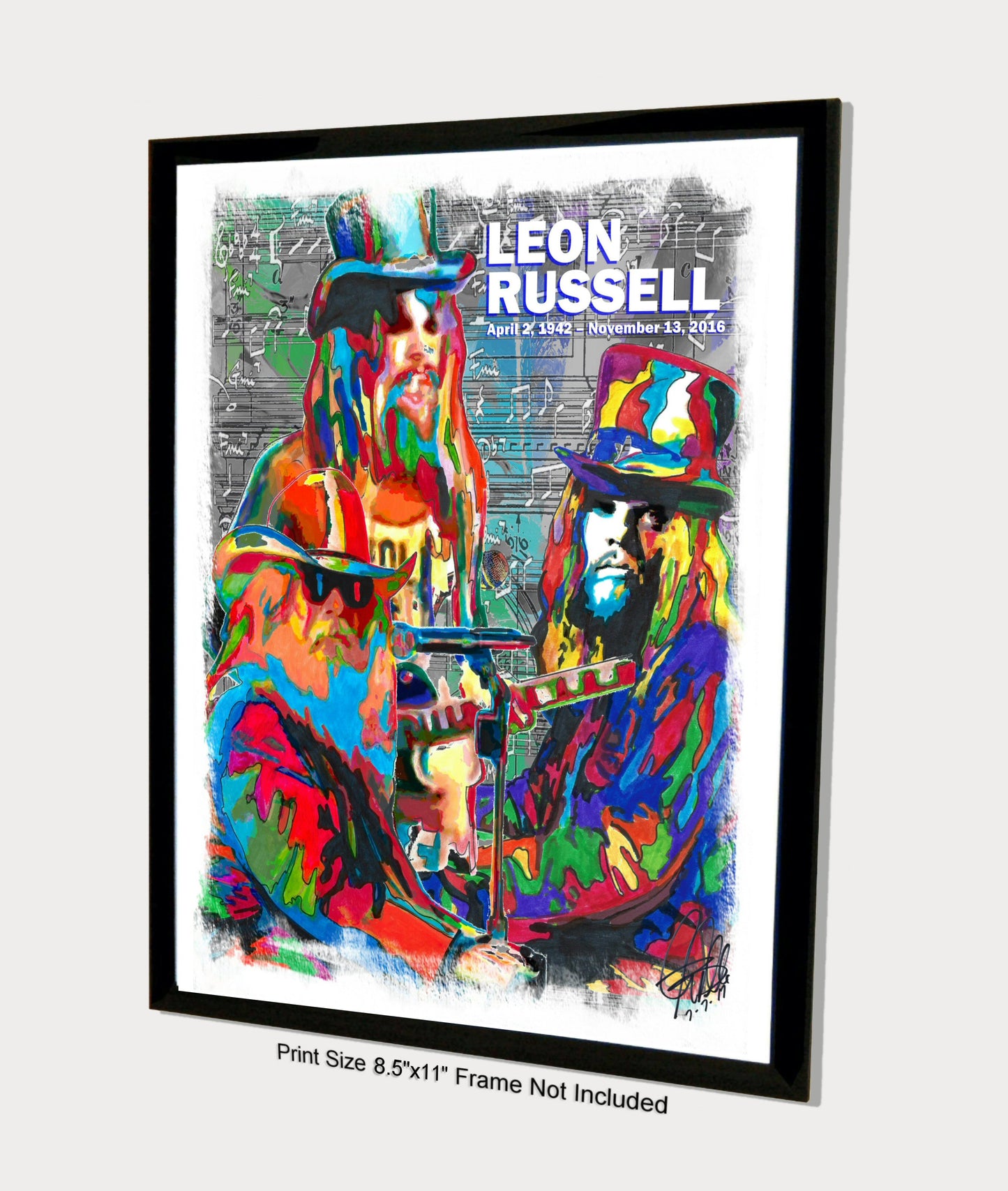 Leon Russell Piano Guitar Singer Rock Music Poster Print Wall Art 8.5x11