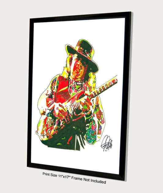 Stevie Ray Vaughan SRV Electric Guitar Music Poster Print Wall Art 11x17
