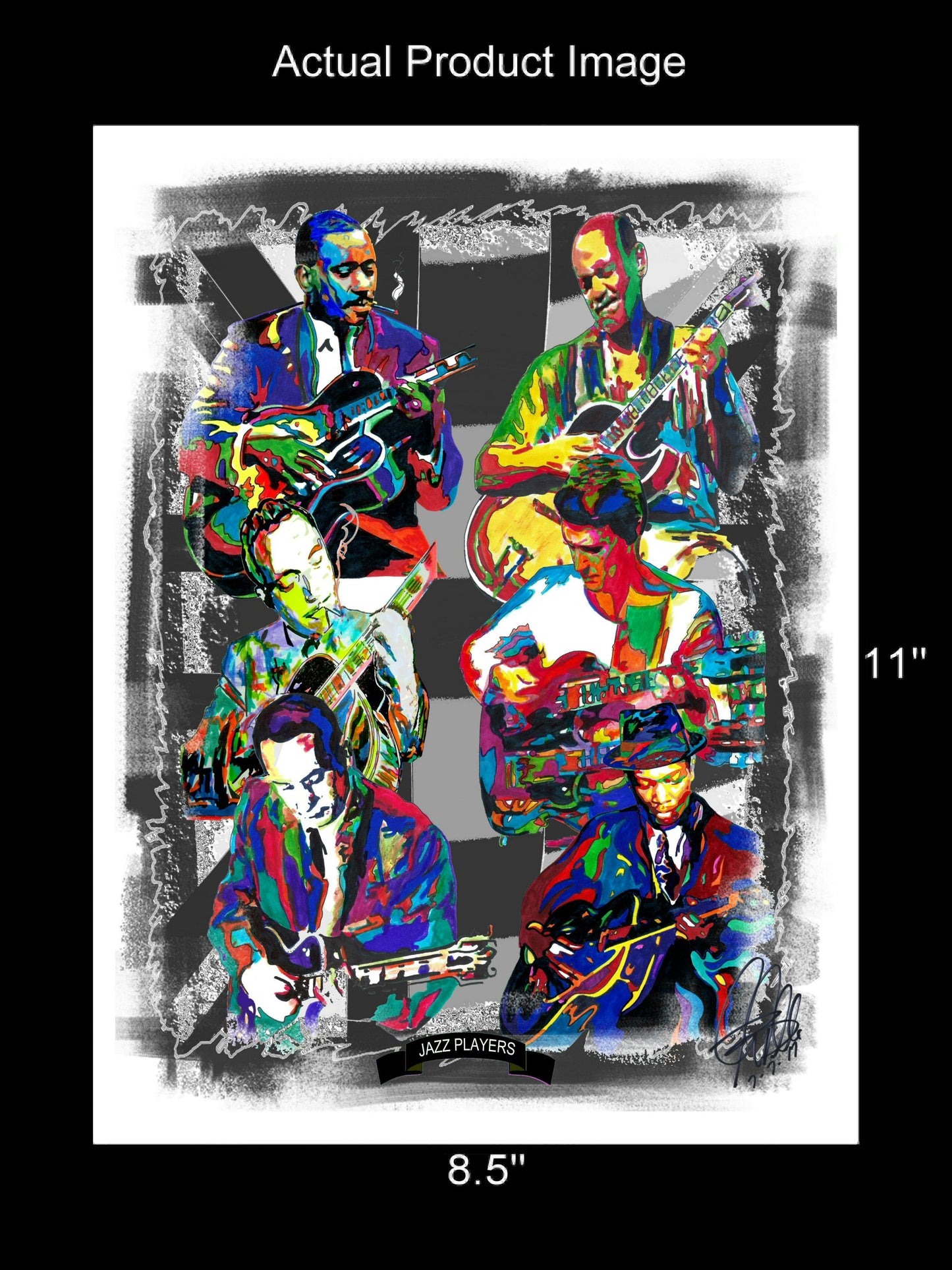 Jazz Guitar Players Music Poster Print Wall Art 8.5x11