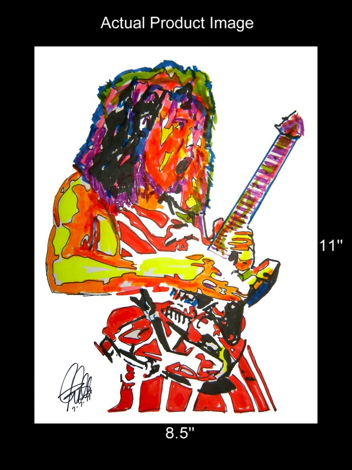 Eddie Van Halen Guitar Rock Music Poster Print Wall Art 8.5x11