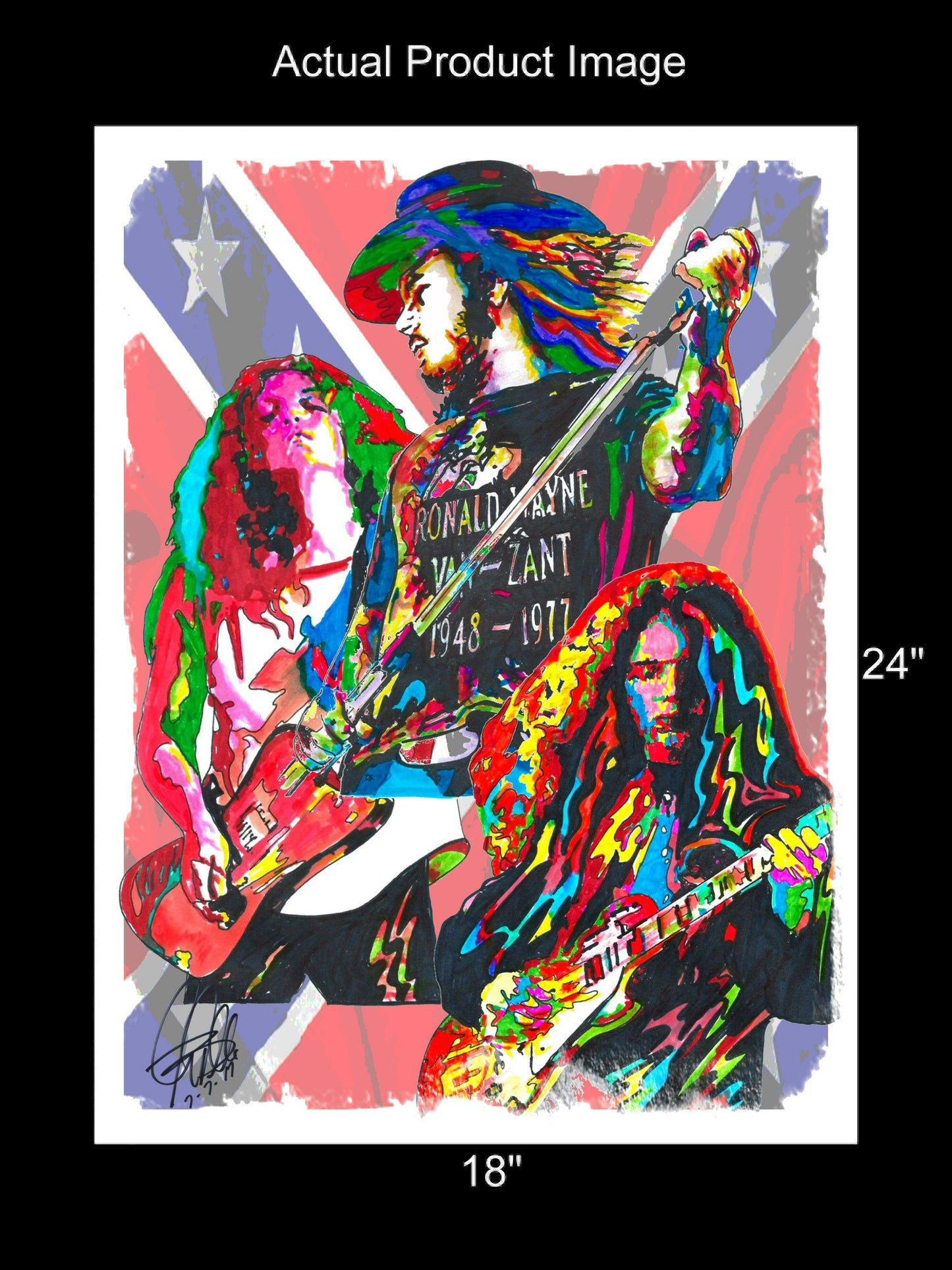 Lynyrd Skynyrd Van Zant Collins Rossington Music Poster Print Wall Art 18x24