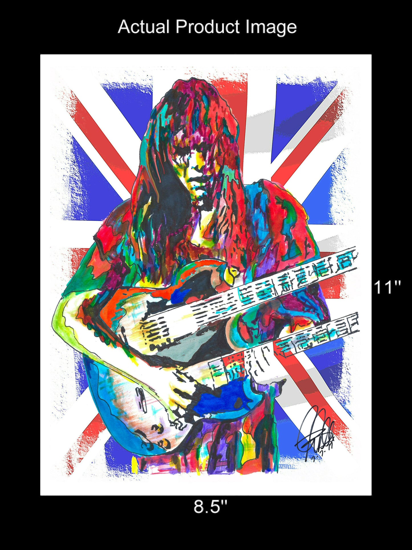 Steve Howe Yes Guitar Progressive Rock Print Poster Wall Art 8.5x11