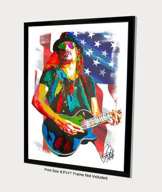 Kid Rock Singer Guitar Rock Rap Music Poster Print Tribute Wall Art 8.5x11