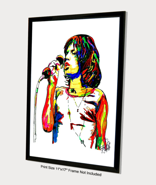 Mick Jagger Singer Rock Music Poster Print Wall Art 11x17