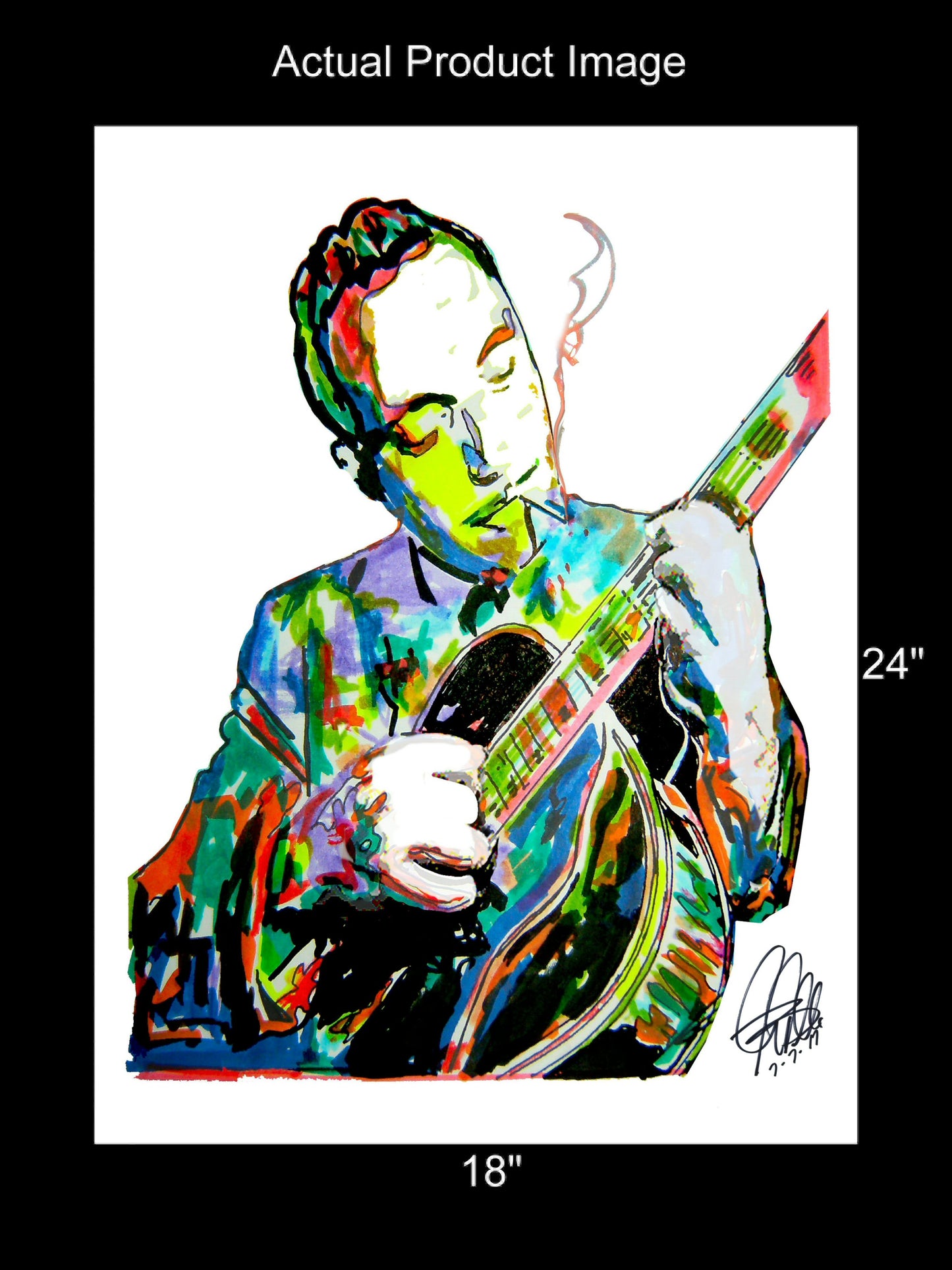 Django Reinhardt Guitar Jazz Bebop Music Print Poster Wall Art 18x24