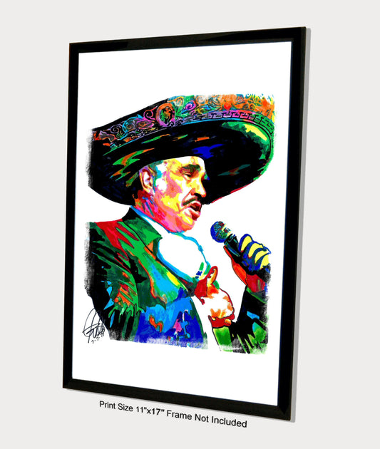 Vicente Fernandez Singer Mexican Music Print Poster Wall Art 11x17