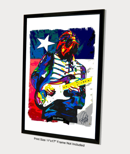 Eric Johnson Singer Guitar Blues Hard Rock Music Poster Print Wall Art 11x17