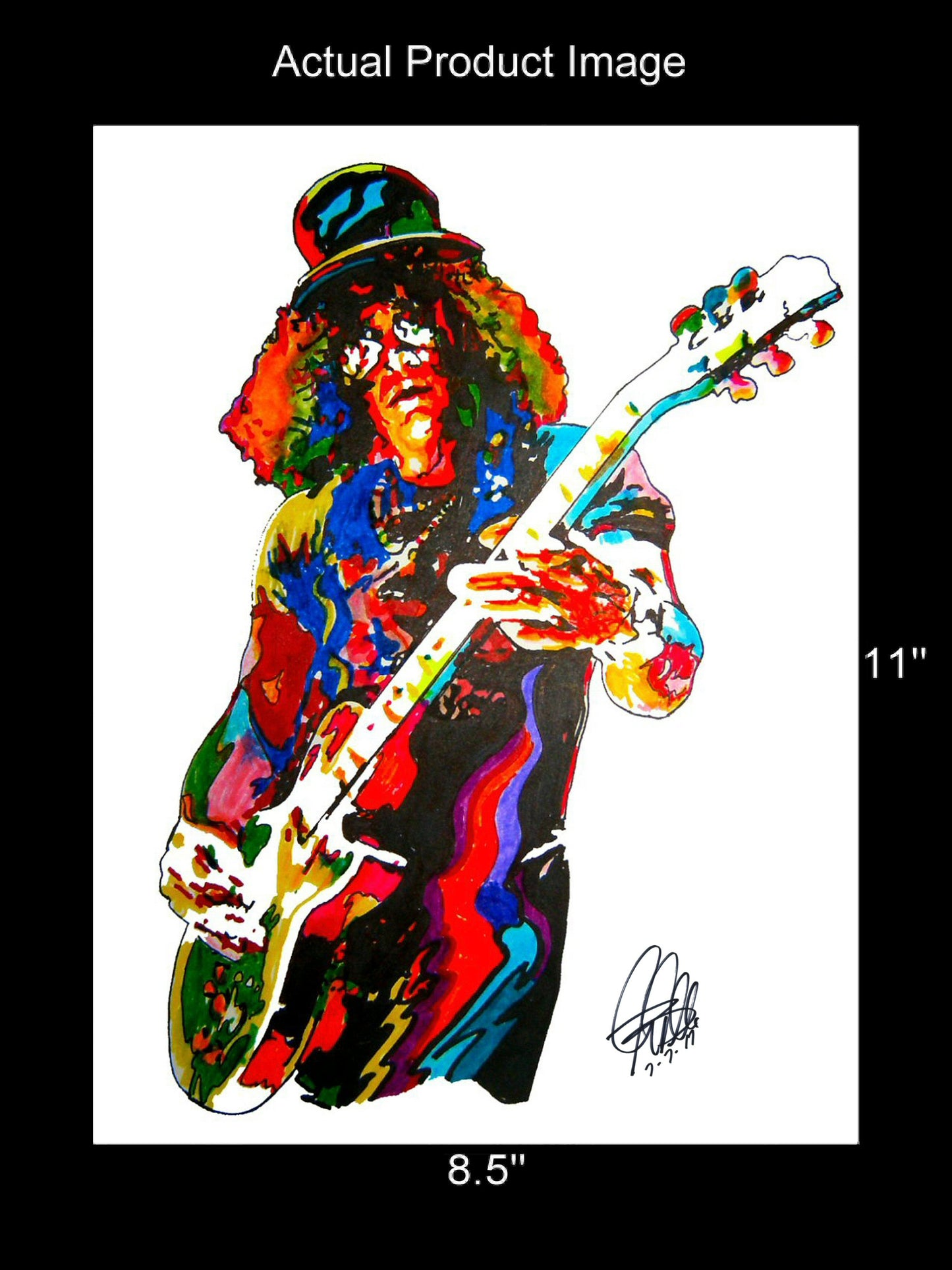 Slash Guns N Roses Guitar Hard Rock Music Poster Print Wall Art 8.5x11